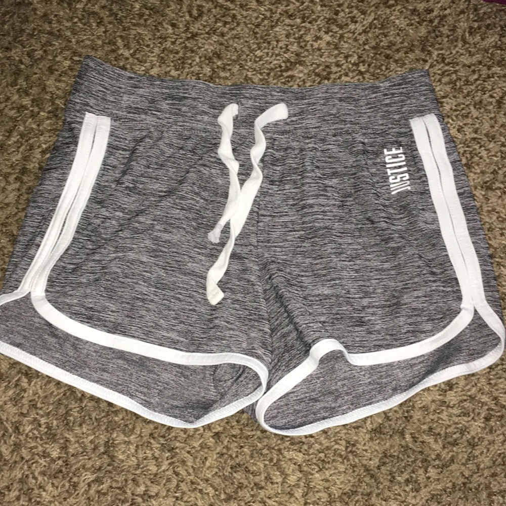 White and Grey justice shorts size 8